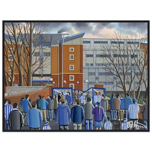 Sheffield Wed, Hillsborough. Standard Wooden Framed Poster. Wall Art Football Club FC, Gifts, Wednesday Supporters Memorabilia