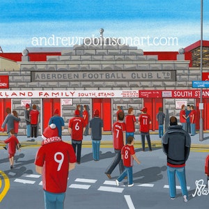 Aberdeen, Pittodrie Stadium, Standard Poster, Wall Art Football Club FC, Gifts, Dons Supporters Memorabilia