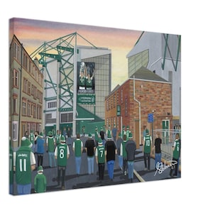 Hibernian, Easter Road Stadium Canvas Print. Wall Art Football Club FC Football Soccer Stadium Gifts, Hibs Supporters Memorabilia