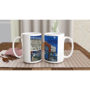 Wigan, Football Stadion Weißer 15 Unzen Keramik Fußballbecher. Football Club FC Fußball Fußball Geschenke, sportliche Anhänger Erinnerungsstücke