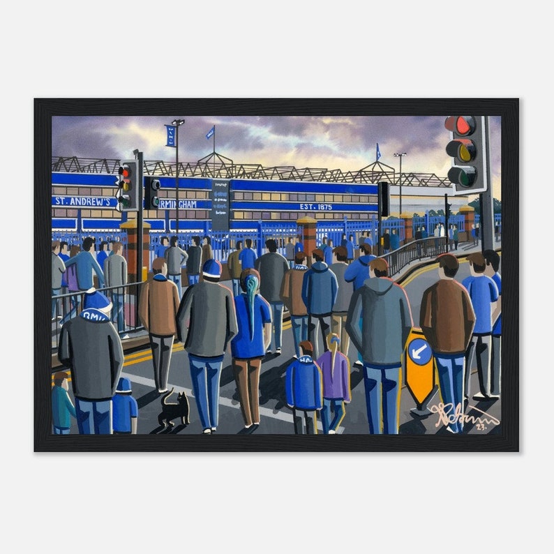 Birmingham City, St Andrews Stadium Premium Matte Paper Wooden Framed