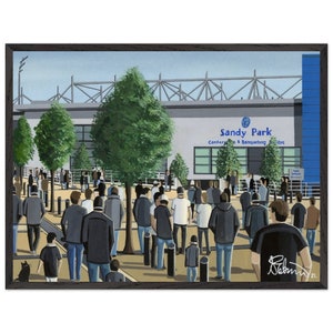 Exeter, Sandy Pk Rugby Stadium. Superior Wooden Framed Poster. Wall Art Rugby Club Rugby Stadium Gifts, Chiefs Supporters Memorabilia