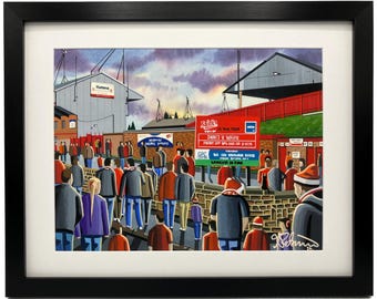 St Helens. Framed Rugby Club Print, Retro Knowsley Rd Stadium Art, Saints Supporter Gift