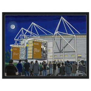 Hull, Rugby Stadium. Framed Canvas Football Art Print. Wall Art Rugby Club Rugby Stadium Gifts, Black & Whites Supporters Memorabilia