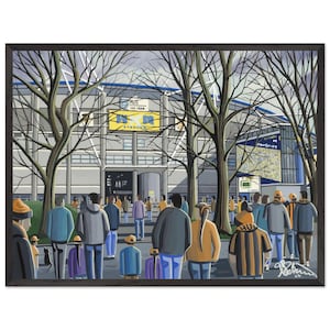 Estadio de fútbol de Hull. Póster superior enmarcado en madera. Arte mural del FC Football Club, regalos, recuerdos de la afición del City.