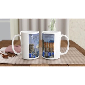 Everton, H Dickinson, Bramley Moore Fußball-Stadium Weißer 15 Unzen Keramik Fußballbecher. Football Club FC Fussball Geschenke Unterstützer Erinnerungsstücke