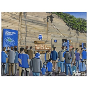 Chelsea, Stamford Bridge Stadium Museum-Quality Football Matte Paper Poster.Ideal Gift For Any Blues Supporter