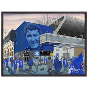 Ipswich, Portman Rd Football Stadium. Superior Wooden Framed Poster. Wall Art Football Club FC, Gifts, Town Supporters Memorabilia