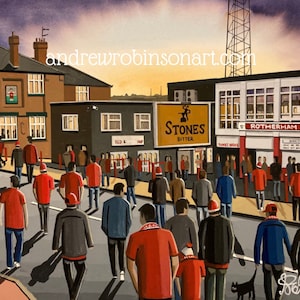 Rotherham, Retro Millmoor Stadium, Standard Poster, Wall Art Football Club FC, Gifts, United Utd Supporters Memorabilia