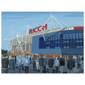 Coventry, Retro Ricoh Stadium, Superior Poster, Wall Art Football Club FC, Gifts, City Supporters Memorabilia