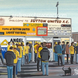 Sutton, Gander Green Lane Stadium, Standard Poster, Wall Art Football Club FC, Gifts, United Utd Supporters Memorabilia