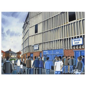 Preston N E, Retro Deepdale Football Stadium, Standard Poster, Wall Art Football Club FC, Gifts, North End Supporters Memorabilia