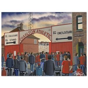 Charlton, Retro The Valley Stadium, Superior Poster, Wall Art Football Club FC, Gifts, Athletic Supporters Memorabilia