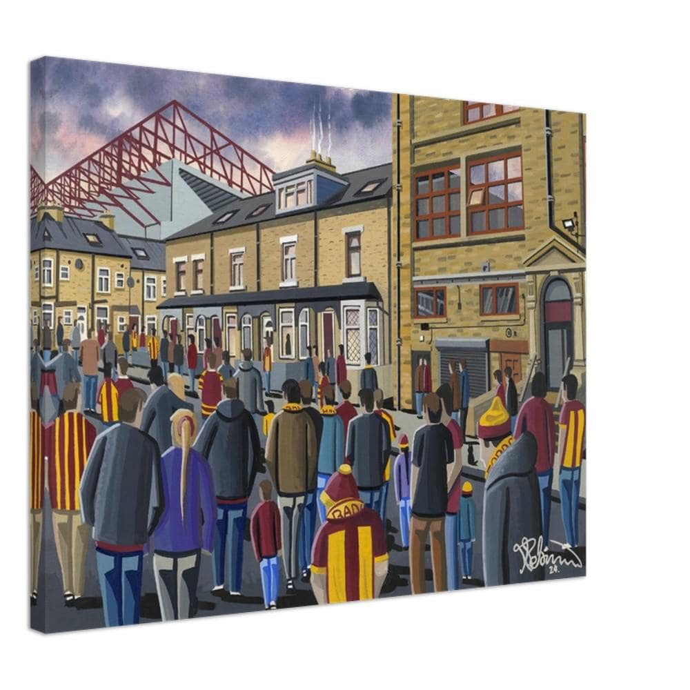 Bradford, Valley Parade Football Stadium Canvas Print. Wall Art Football Club FC Football Soccer Stadium Gifts, City Supporters Memorabilia