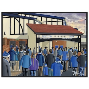 Portsmouth, Fratton Pk Stadium. Standard Wooden Framed Poster. Wall Art Football Club FC, Gifts, Pompey Supporters Memorabilia