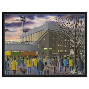 Norwich, Carrow Rd Stadium. Framed Canvas Football Art Print. Wall Art Football Club FC, Gifts, City Supporters Memorabilia