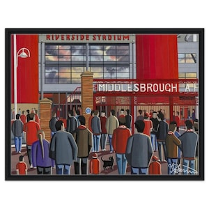 stecken. Gerahmter Leinwand Fußball Kunstdruck. Wandkunst Football Club FC, Geschenke, Boro Anhänger Erinnerungsstücke