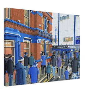 Everton, Retro Goodison Park Stadium Canvas Print. Wall Art Football Club FC Football Soccer Stadium Gifts, Toffees Supporters Memorabilia