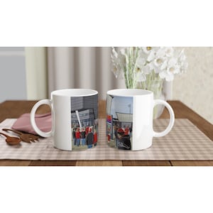 Salford, Rugby Stadium White 11oz Ceramic Rugby Mug. Rugby Club FC Rugby Stadium Gifts, Red Devils Supporters Memorabilia