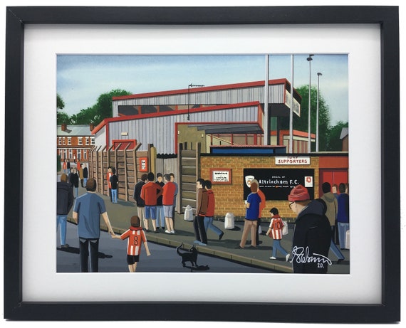 Altrincham Moss Lane Stadium Framed High Quality Football 