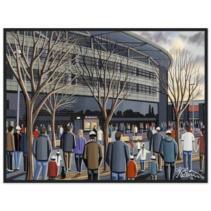 Mk D&#39;s, Football Stadium. Standard Wooden Framed Poster. Wall Art Football Club FC, Gifts, Dons Supporters Memorabilia
