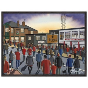 Rotherham, Retro Millmoor Stadium. Superior Wooden Framed Poster. Wall Art Football Club FC, Gifts, United Utd Supporters Memorabilia