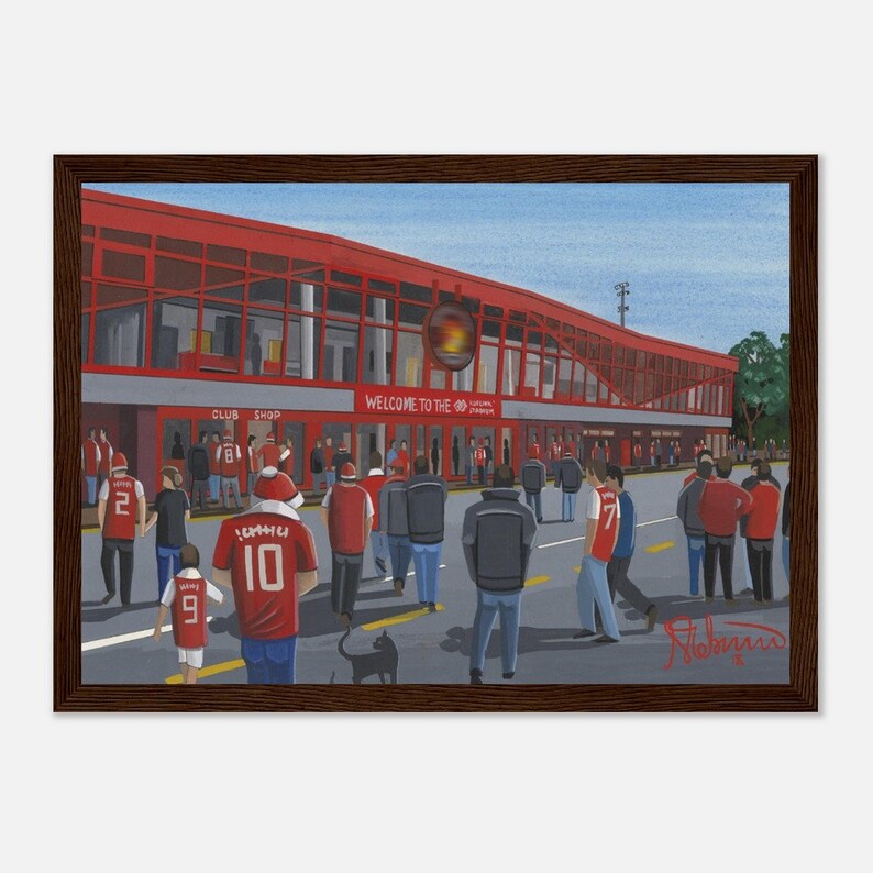 Ebbsfleet, Stonebridge Road Stadium. Premium Matte Paper Wooden Framed