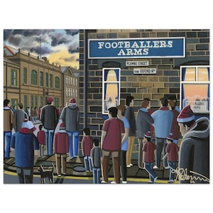 Burnley, Retro Footballers Arms Pub, Superior Poster, Wall Art Football Club FC, Gifts, Clarets Supporters Memorabilia