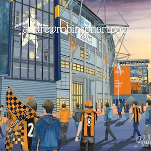 Póster retro del estadio KCOM de Hull, decoración mural del club de fútbol FC, regalos, recuerdos para aficionados del Hull