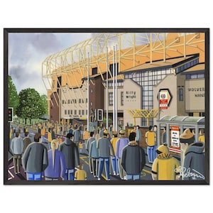 Wolves, Wolverhampton, Molineux. Superior Wooden Framed Poster. Wall Art Football Club FC, Gifts, Wanderers Supporters Memorabilia