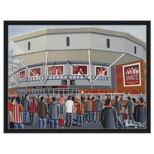 Southampton, St Mary&#39;s Stadium. Framed Canvas Football Club Art Print. Ideal Gift For Any Saints Supporter