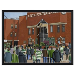 Celtic, Celtic Pk Football Stadium. Framed Canvas Football Art Print. Wall Art Football Club FC, Gifts, Celts Supporters Memorabilia