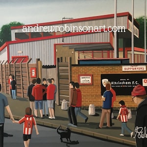 Altrincham, Moss Lane Stadium, Standard Poster, Wall Art Football Club FC, Gifts, Robins Supporters Memorabilia