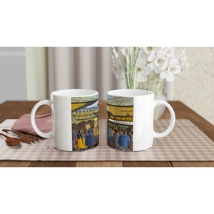 Wölfe, Wolverhampton, Molineux Weißer 11 Unzen Keramik Fußballbecher. Football Club FC Fußball Fußball Geschenke, Wanderers Anhänger Erinnerungsstücke
