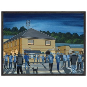 Wycombe, Adams Pk Stadium. Superior Wooden Framed Poster. Wall Art Football Club FC, Gifts, Wanderers Supporters Memorabilia