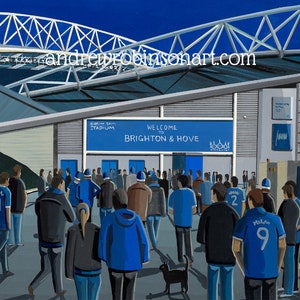 Brighton Hove. Football Stadium, Standard Poster, Wall Art Football Club FC, Gifts, Albion Supporters Memorabilia