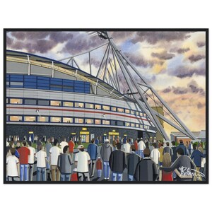Bolton, Football Stadium. Standard Wooden Framed Poster. Wall Art Football Club FC, Gifts, Wanderers Supporters Memorabilia