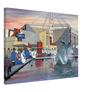 Preston, Deepdale Memorabilia Football Stadium Wall Art. Canvas Print. Football Soccer Gifts, North End Supporters Memorabilia
