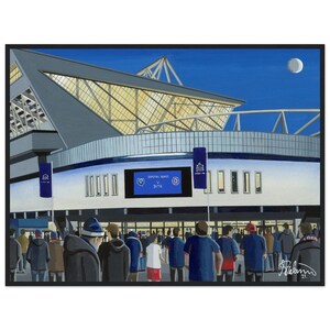 Bristol, Ashton Gate Rugby Stadium. Standardowy plakat w drewnianej ramie. Sztuka ścienna Rugby Club Rugby Stadium Prezenty, pamiątki kibiców Bears