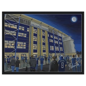 Falkirk, Falkirk Stadium. Framed Canvas Football Art Print. Wall Art Football Club FC, Gifts, Bairns Supporters Memorabilia