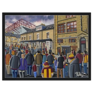 Bradford City, Valley Parade. Framed Canvas Football Club Art Print. Ideal Gift For Any Bantams Supporter.