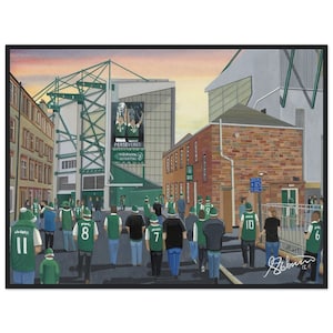 Hibernian, Easter Rd Stadium. Standard Wooden Framed Poster. Wall Art Football Club FC, Gifts, Hibs Supporters Memorabilia