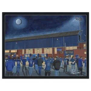 Peter Borough, London Rd Stadion. Gerahmter Leinwand Fußball Kunstdruck. Wall Art Football Club FC, Geschenke, United Utd Fan-Erinnerungsstücke