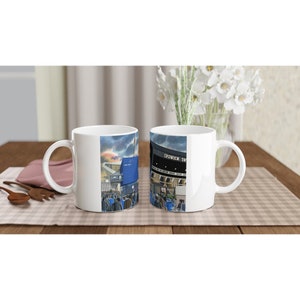 Ipswich, Portman Rd Stadium White 11oz Ceramic Football Mug. Football Club FC Football Soccer Gifts, Town Supporters Memorabilia