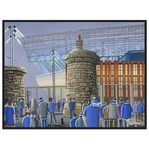 Everton, H Dickinson, Bramley M Football, Stadium. Standard Wooden Framed Poster. Wall Art Football Club FC, Gifts, Supporters Memorabilia