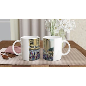 Barcelona, Retro Stadium White 11oz Ceramic Football Mug. Football Club FC Football Soccer Gifts, Barca Supporters Memorabilia