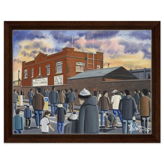 ウィドネス。レトロなハルトンスタジアムラグビーリーグの額入り