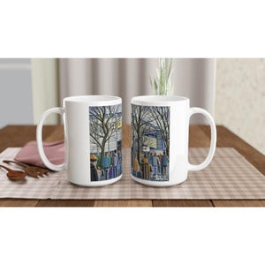 Taza de cerámica blanca de 433 ml (15 oz) para el estadio de fútbol de Hull. Regalos de fútbol del FC, recuerdos de la afición del City.