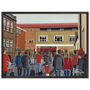 Middlesbrough, Retro Ayresom Park Stadium. Superior Wooden Framed Poster. Wall Art Football Club FC, Gifts, Boro Supporters Memorabilia
