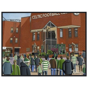 Celtic, Celtic Pk Football Stadium. Standard Wooden Framed Poster. Wall Art Football Club FC, Gifts, Celts Supporters Memorabilia